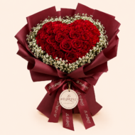 Eternal Love - 51 Red Rose Heart Bouquet - Image 2