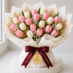 Signature White & Pink Tulip Bouquet