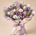 Purple Tulip & Rose Bouquet Dhaka | Le Florist