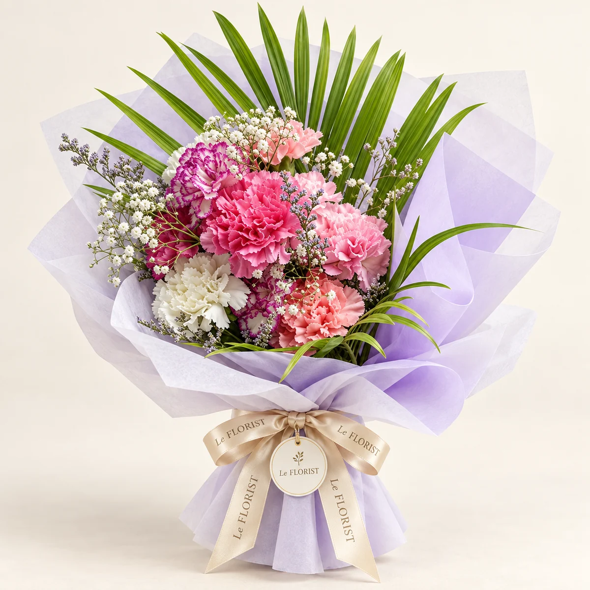 Carnation Kisses – Pink Carnation Bouquet by Le Florist, flower delivery in Dhaka