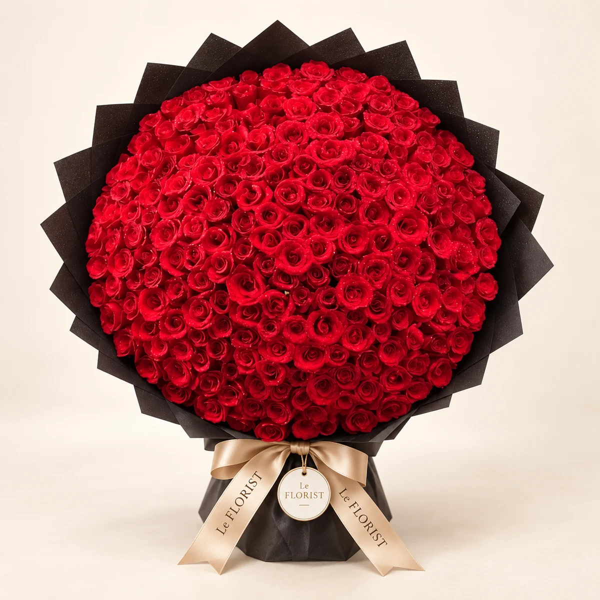 Midnight Majesty – 200 Red Roses Bouquet by Le Florist, flower delivery in Dhaka