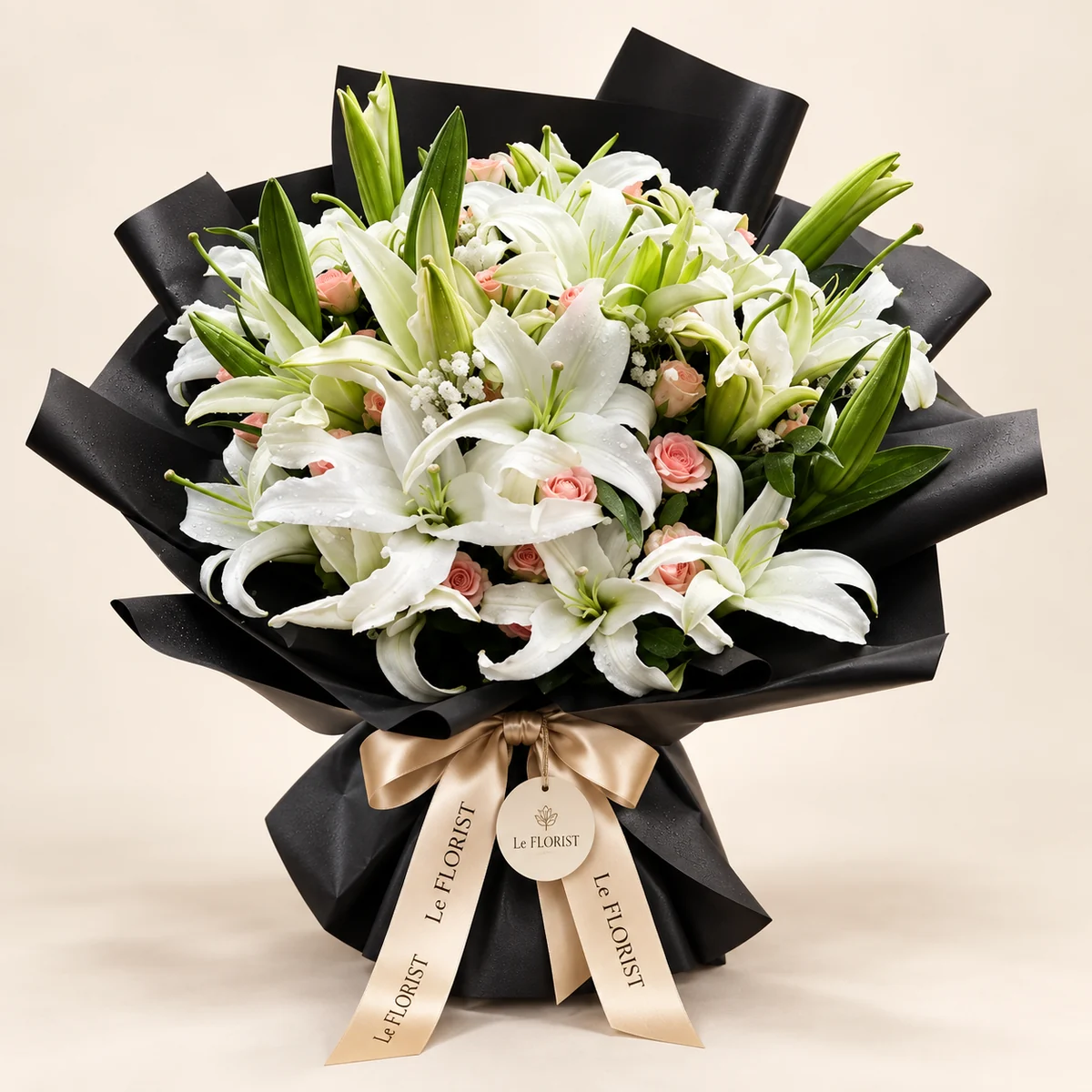 Moonlight Lily – Grand White Lily Bouquet by Le Florist, flower delivery in Dhaka
