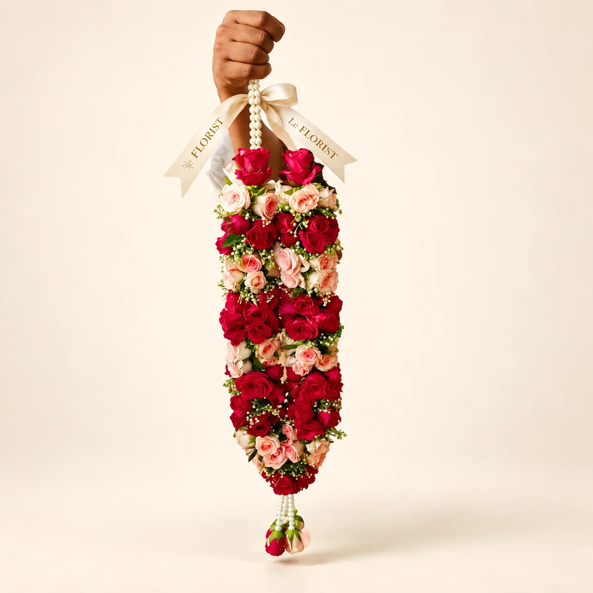 Rangila Mala – Red & Pink Rose Garland by Le Florist, flower delivery in Dhaka