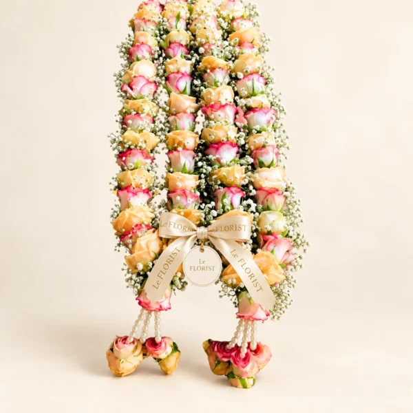Royal Jaimala – Luxury Rose Wedding Mala Pair by Le Florist, flower delivery in Dhaka