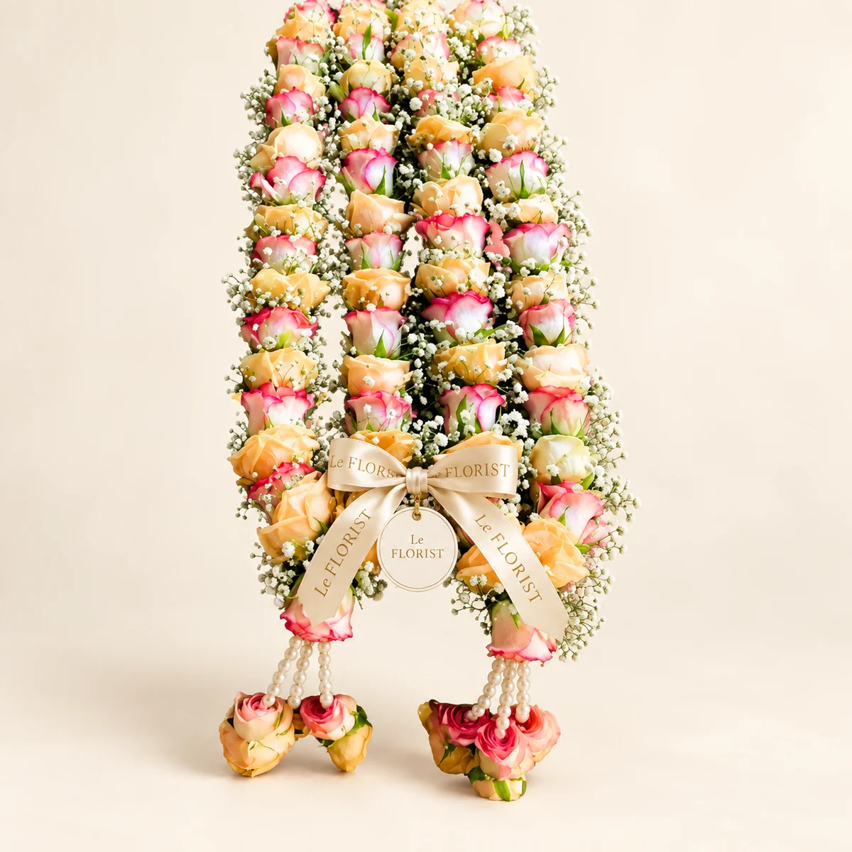 Royal Jaimala – Luxury Rose Wedding Mala Pair by Le Florist, flower delivery in Dhaka