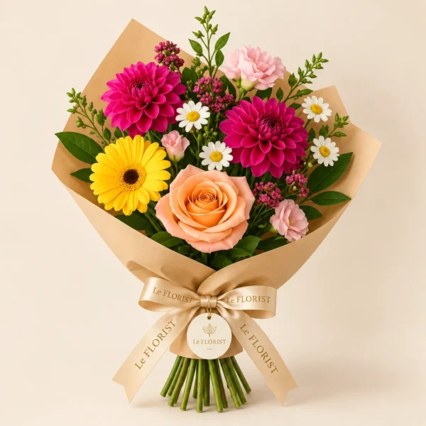 Sunny Garden Mixed Flower Bouquet by Le Florist, flower delivery in Dhaka